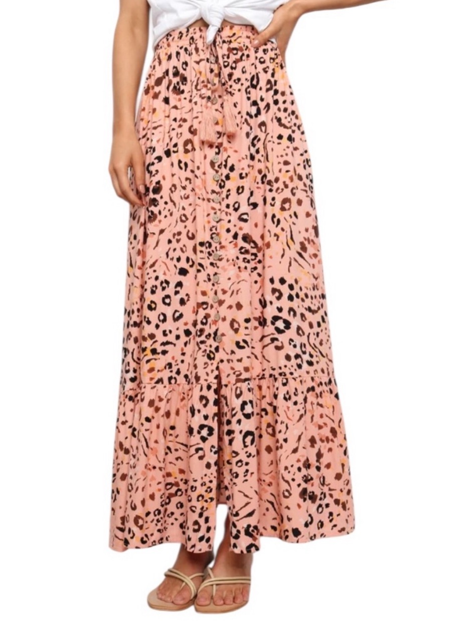 Petal + Pup Apricot Halette Slit Front Maxi Skirt Size 2